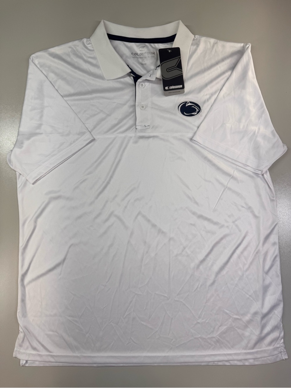 Penn State Nittany Lions Colosseum Men’s XL White Polo Shirt NWT PSU